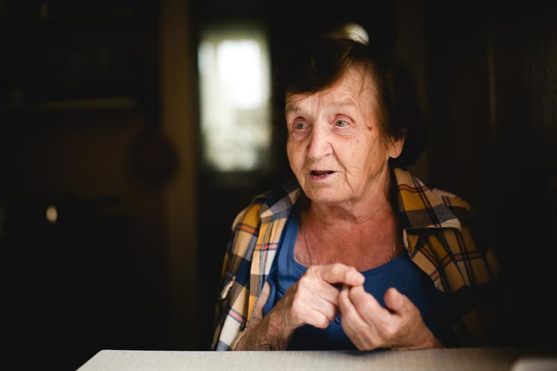 Old woman telling story