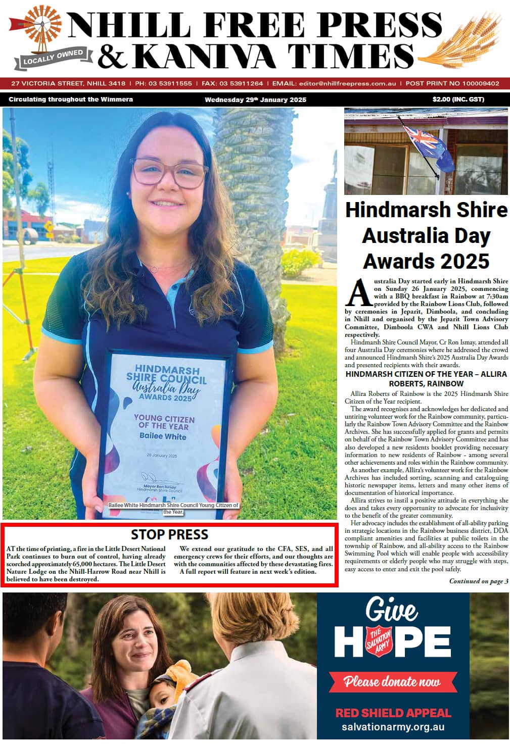 Nhill Free Press & Kaniva Times 29 January 2025