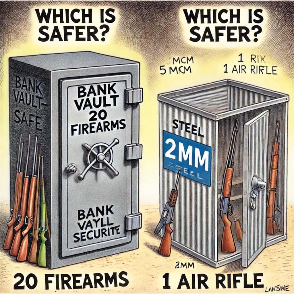 Firearms containers cartoon