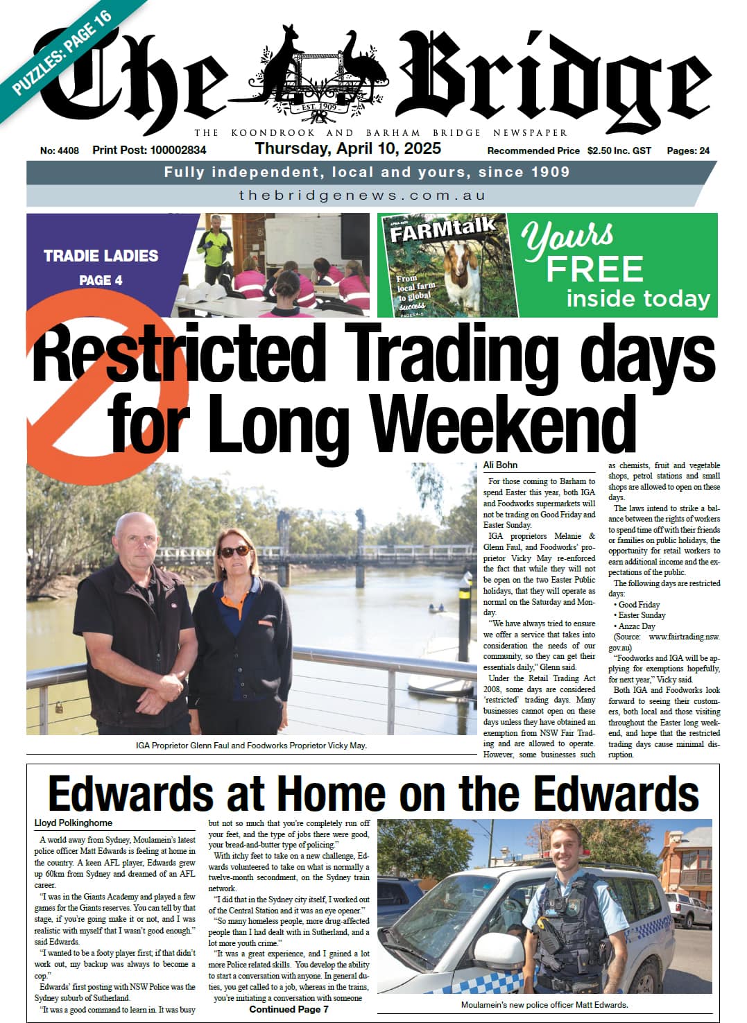 The Koondrook and Barham Bridge Newspaper 10 April 2025