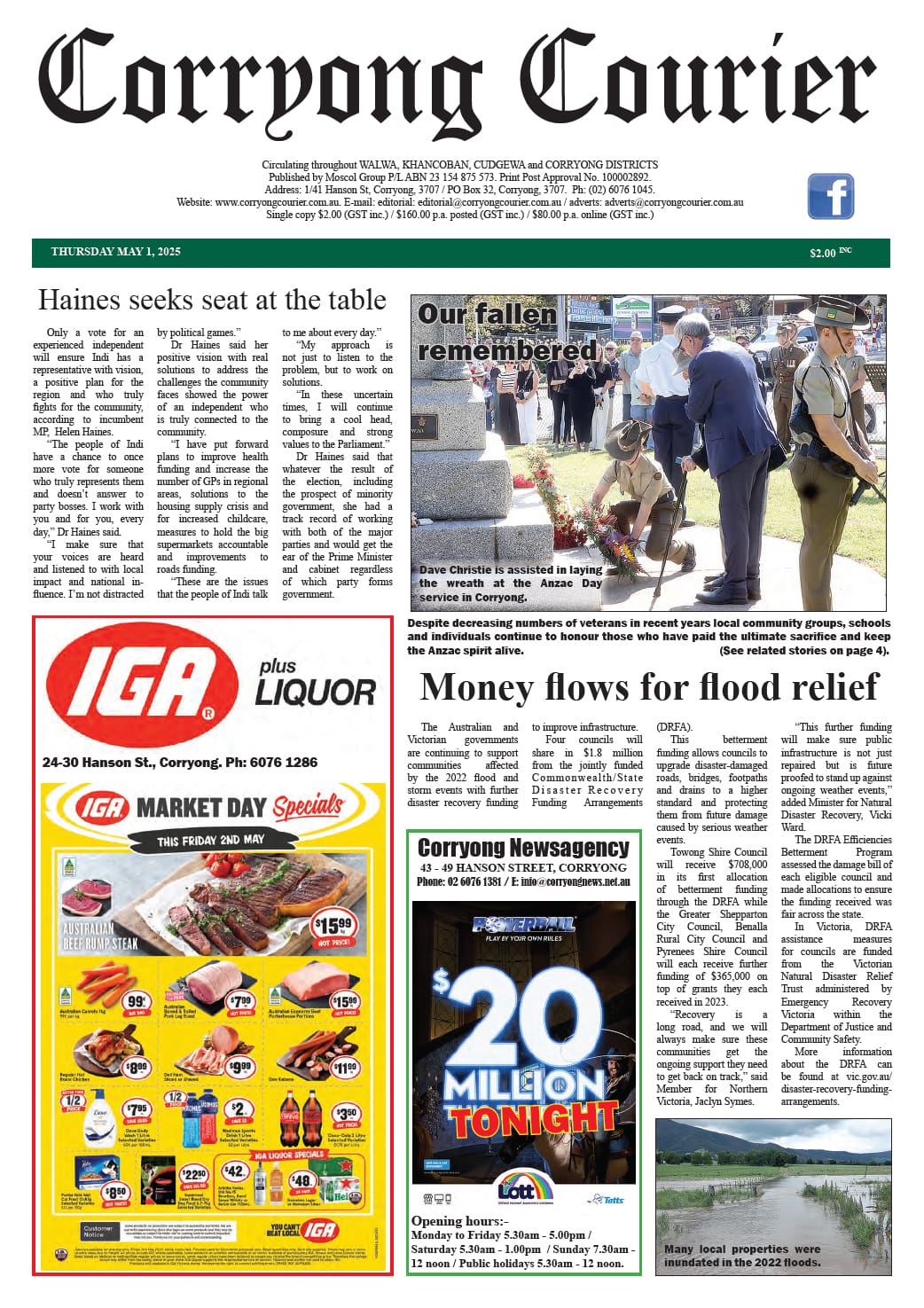 Corryong Courier 1 May 2025