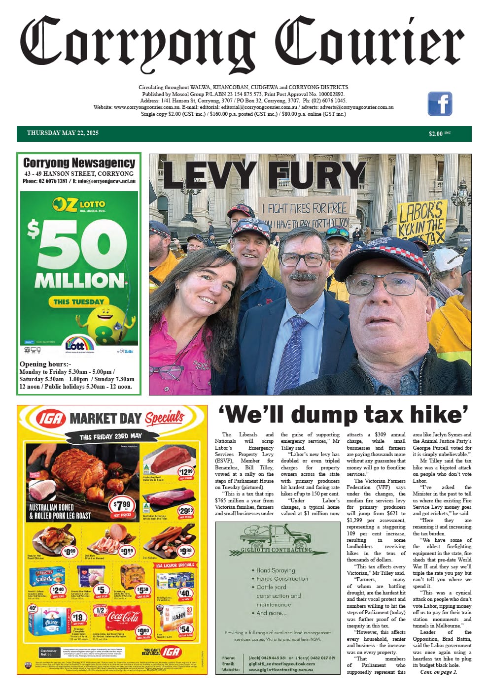 Corryong Courier 22 May 2025