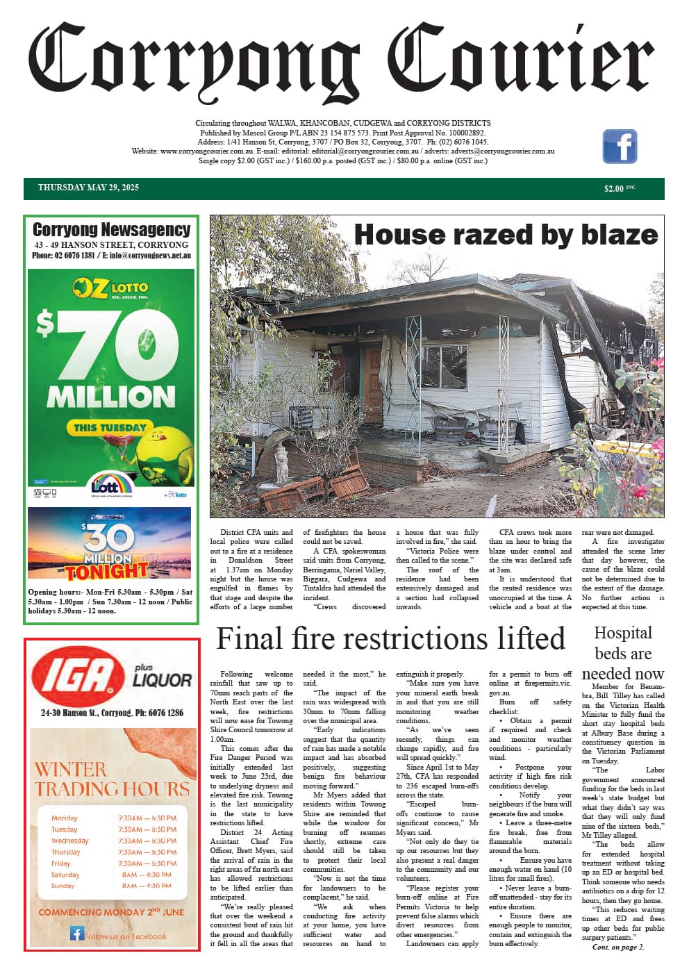 Corryong Courier 29 May 2025