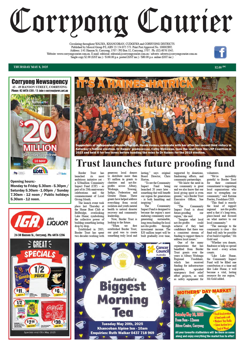 Corryong Courier 8 May 2025