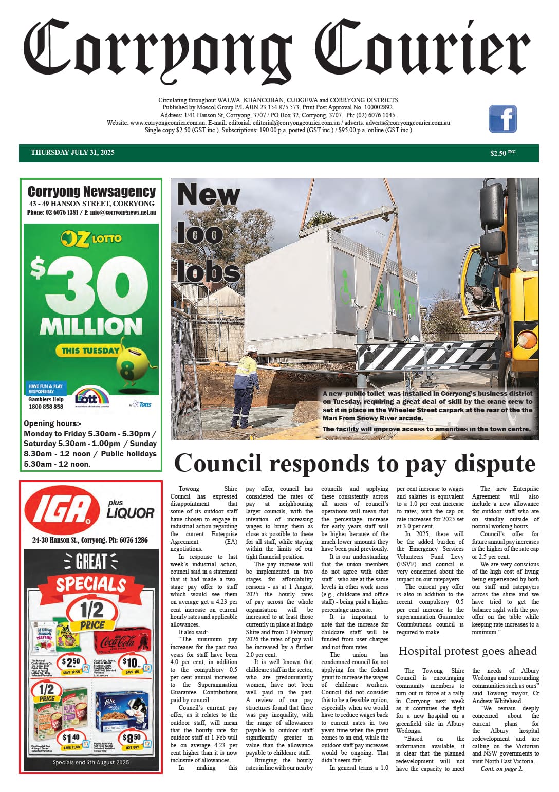 Corryong Courier 31 July 2025