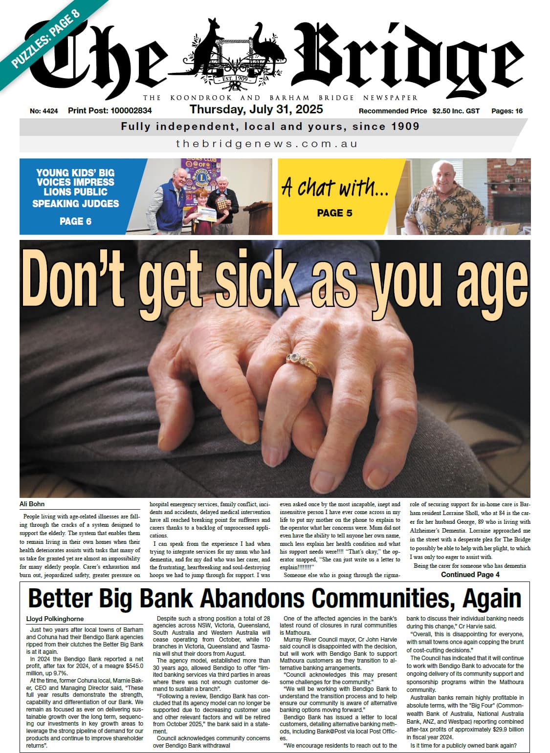 The Koondrook and Barham Bridge Newspaper 31 July 2025