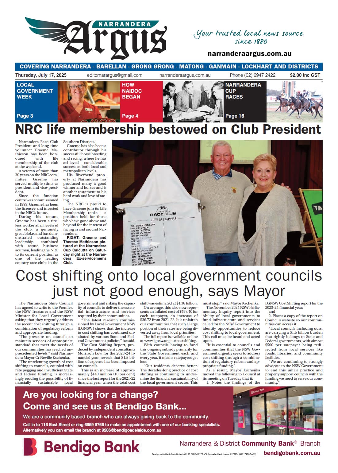 Narrandera Argus 17 July 2025