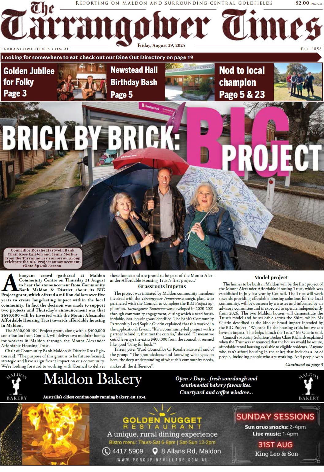 Tarrangower Times 29 August 2025