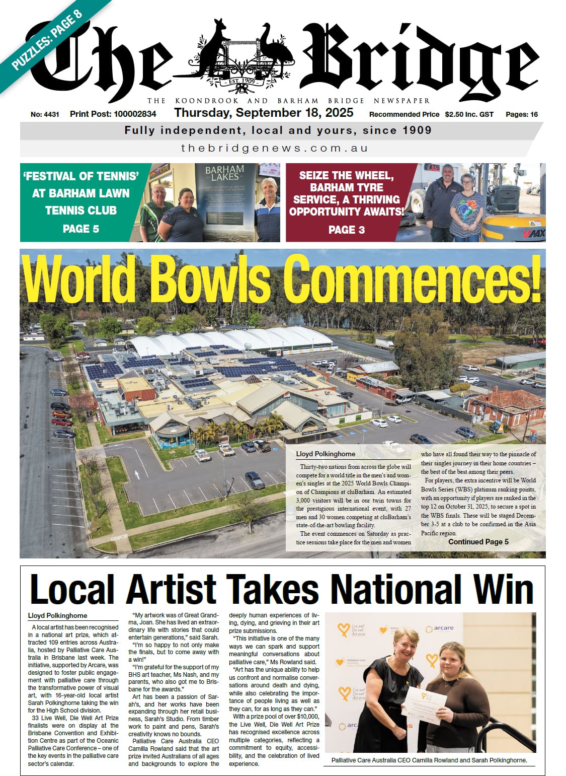 The Koondrook and Barham Bridge Newspaper 18 September 2025