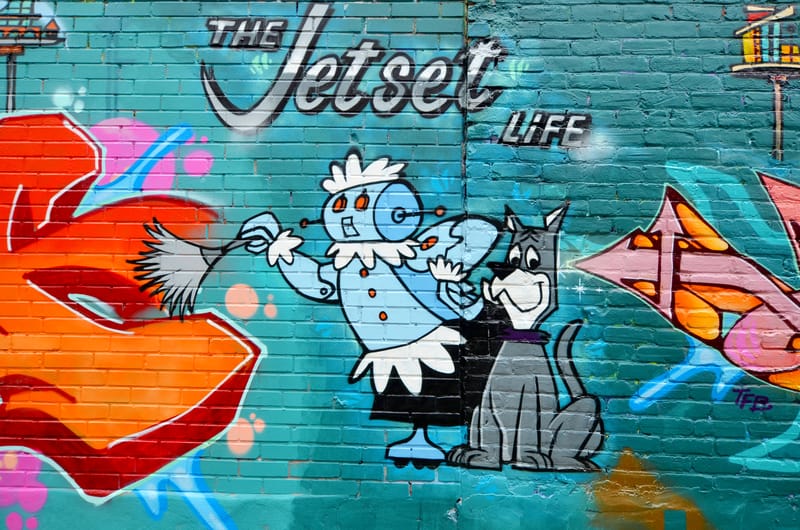 Street art featuring the Jetsons in Montreal