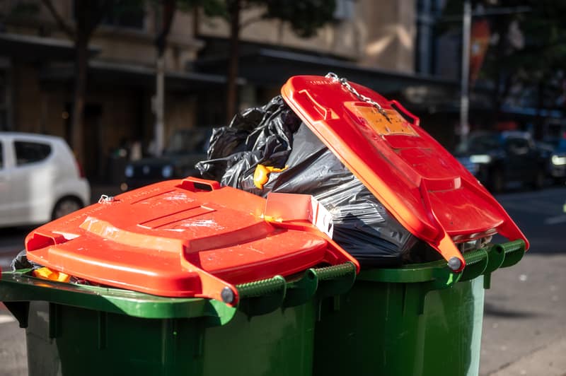 Red bins