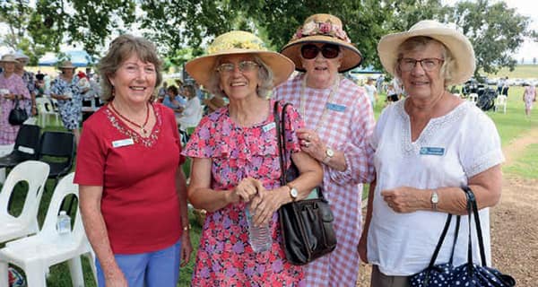 Freda Garrett from Kingsthorpe branch, Border Division President and Allora branch member Sharon Hannah, Penny Campbell-Wilson from Condamine Valley/Warwick branch, Carolyn Anderson from Allora branch.